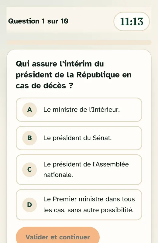 Une question à la fois