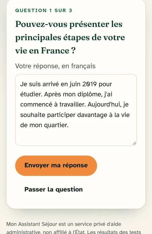 Vous répondez avec vos mots