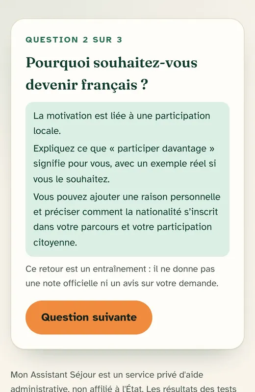 Un retour sur chaque réponse