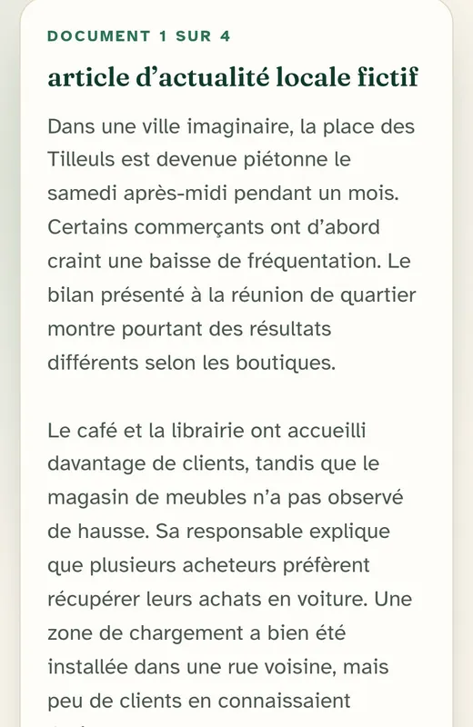 Des textes à lire