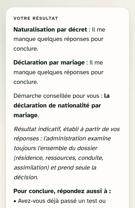La démarche qui vous correspond