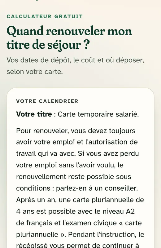 Vos dates de dépôt