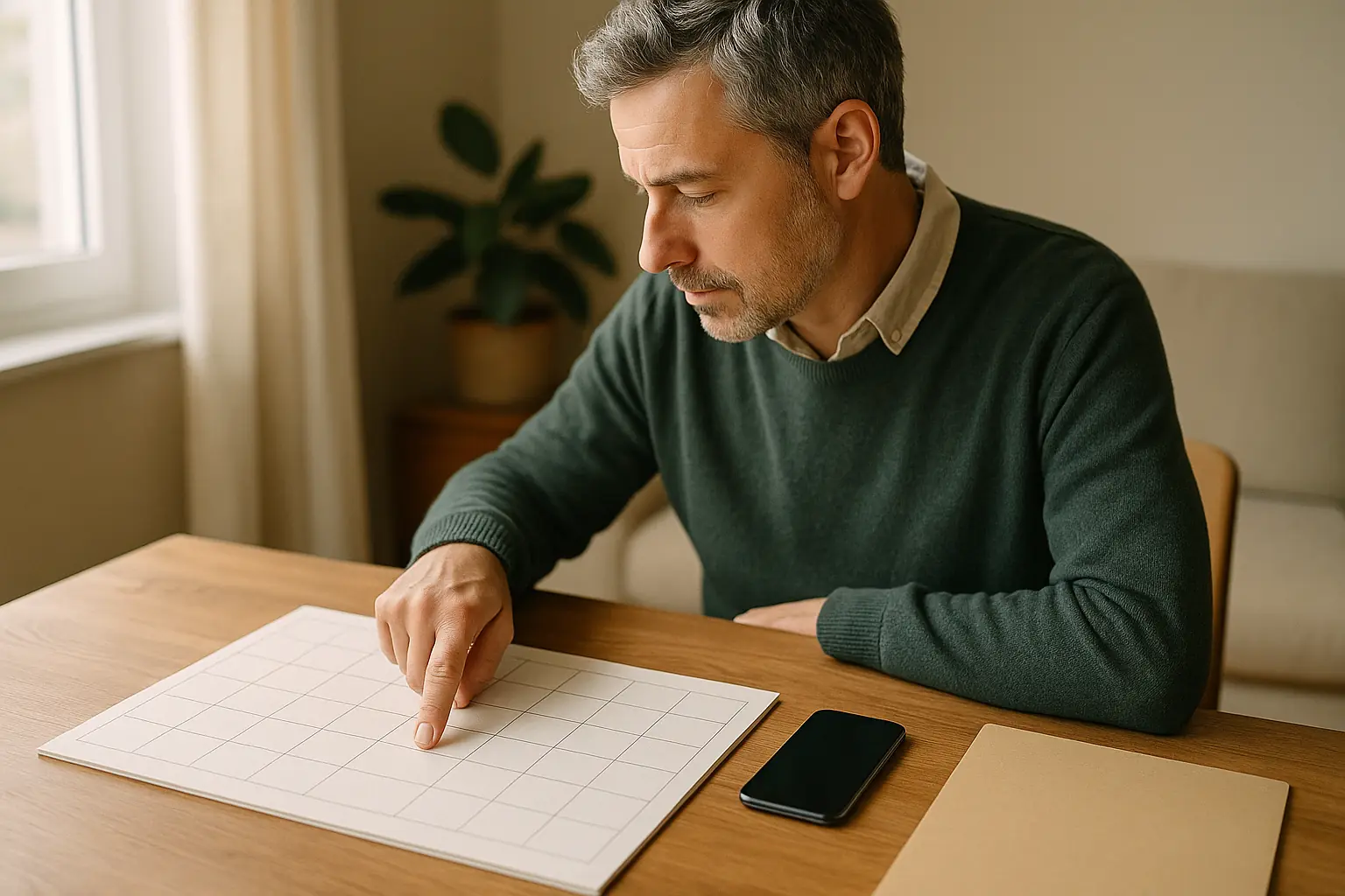 Une personne organise son calendrier et les documents de son renouvellement.